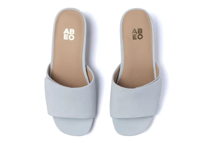 ABEO Footwear Avenue Slide Light Blue Suede Women Dress ABEO Footwear Avenue Slide Light Blue Suede Women Dress