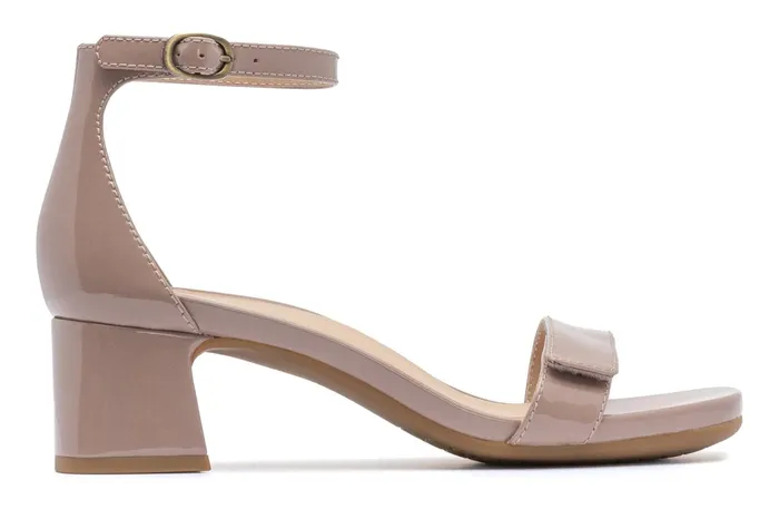 ABEO Footwear Avenue Strap Tan Patent Women Dress