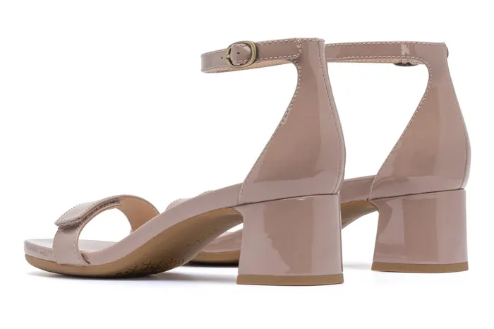 ABEO Footwear Avenue Strap Tan Patent Women Dress