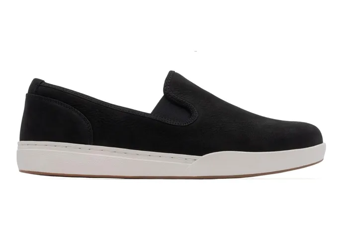 ABEO Footwear Encore Slip On Black Leather Women Sneakers