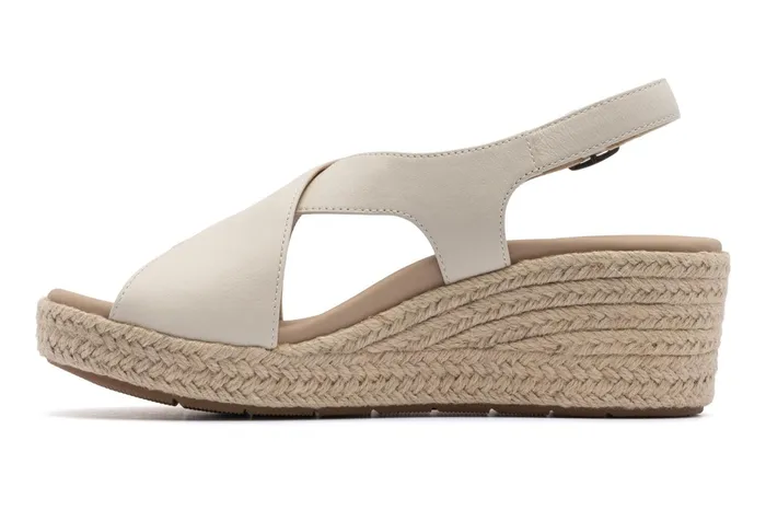 ABEO Footwear Riviera Cross Off White Leather Women Sandals