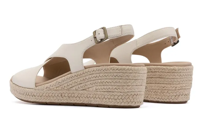 ABEO Footwear Riviera Cross Off White Leather Women Sandals