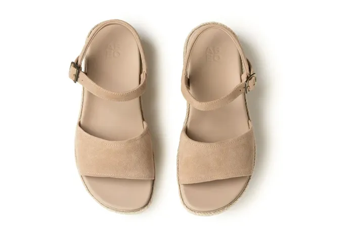 ABEO Footwear Solstice Buckle Sandal Cuban Sand Suede Women Sandals ABEO Footwear Solstice Buckle Sandal Cuban Sand Suede Women Sandals