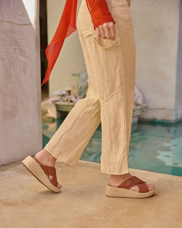 ABEO Footwear Solstice Cross Slide Dark Tan Women Sandals