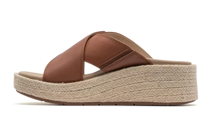 ABEO Footwear Solstice Cross Slide Dark Tan Women Sandals
