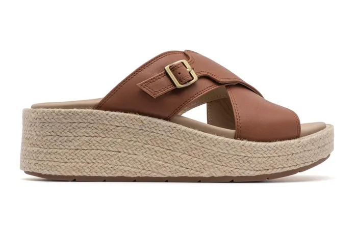 ABEO Footwear Solstice Cross Slide Dark Tan Women Sandals