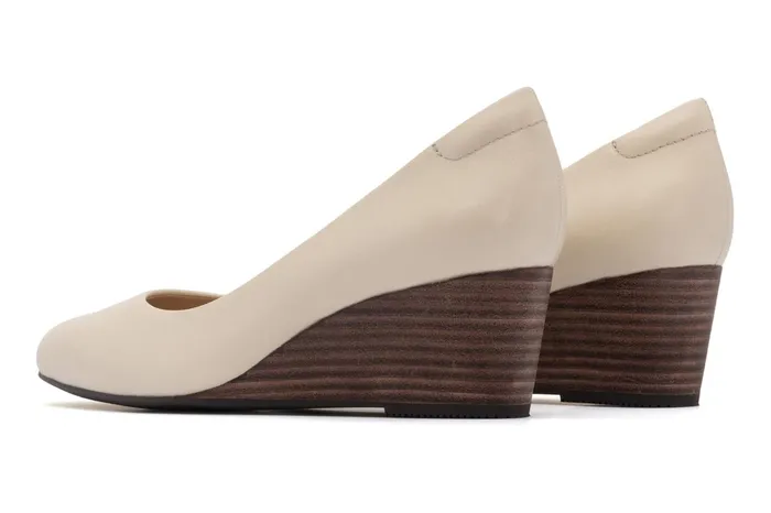 ABEO Footwear Veranda Stacked Off White Leather Women Dress ABEO Footwear Veranda Stacked Off White Leather Women Dress