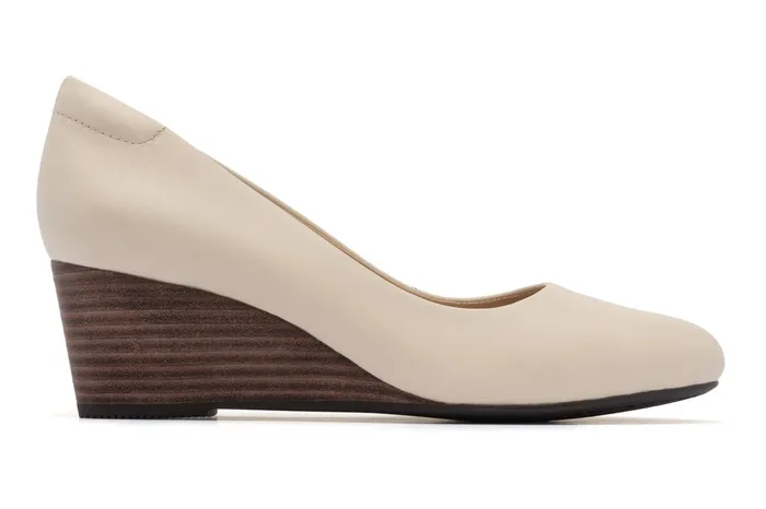ABEO Footwear Veranda Stacked Off White Leather Women Dress ABEO Footwear Veranda Stacked Off White Leather Women Dress