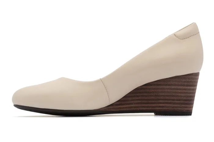 ABEO Footwear Veranda Stacked Off White Leather Women Dress ABEO Footwear Veranda Stacked Off White Leather Women Dress