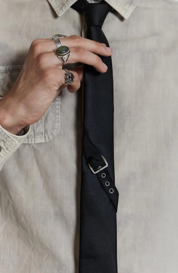 Accessories Men Jaded London Black Buckle Tie