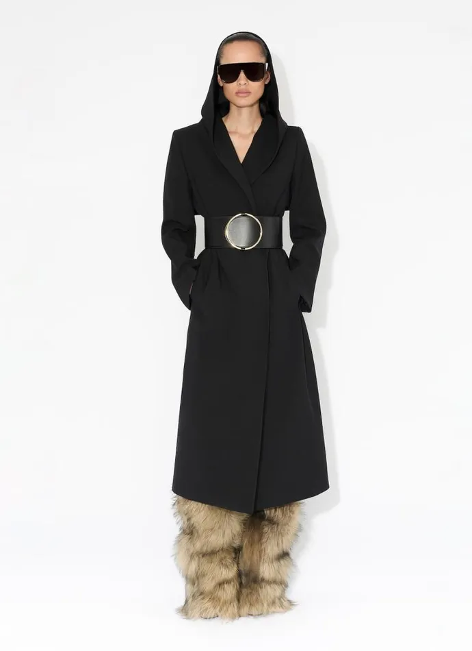 Alaa Coats and Jackets TAILORED WOOL COAT WITH HOOD Black 8211 Women