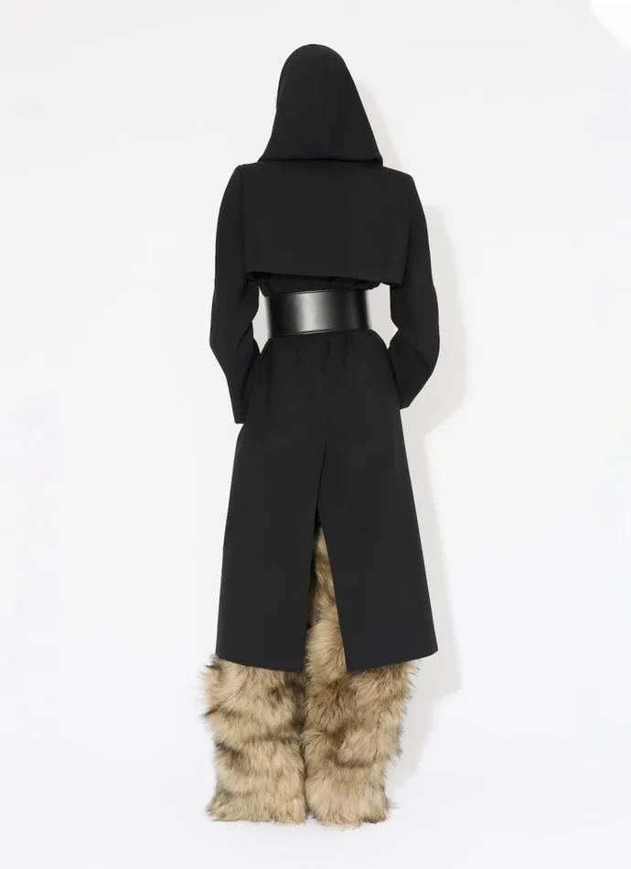 Alaa Coats and Jackets TAILORED WOOL COAT WITH HOOD Black 8211 Women