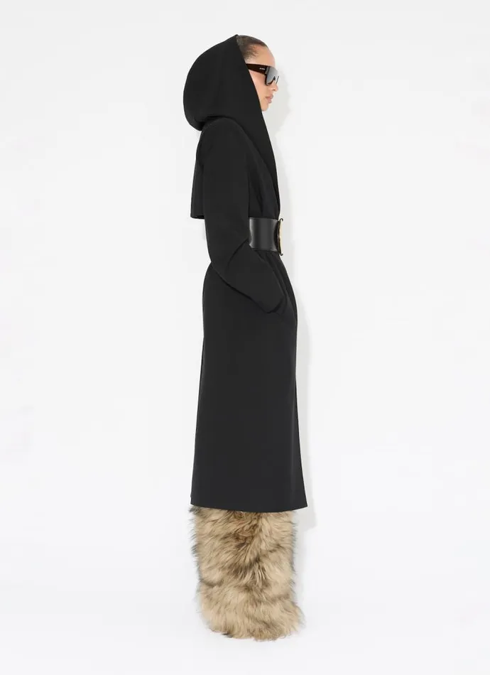 Alaa Coats and Jackets TAILORED WOOL COAT WITH HOOD Black 8211 Women