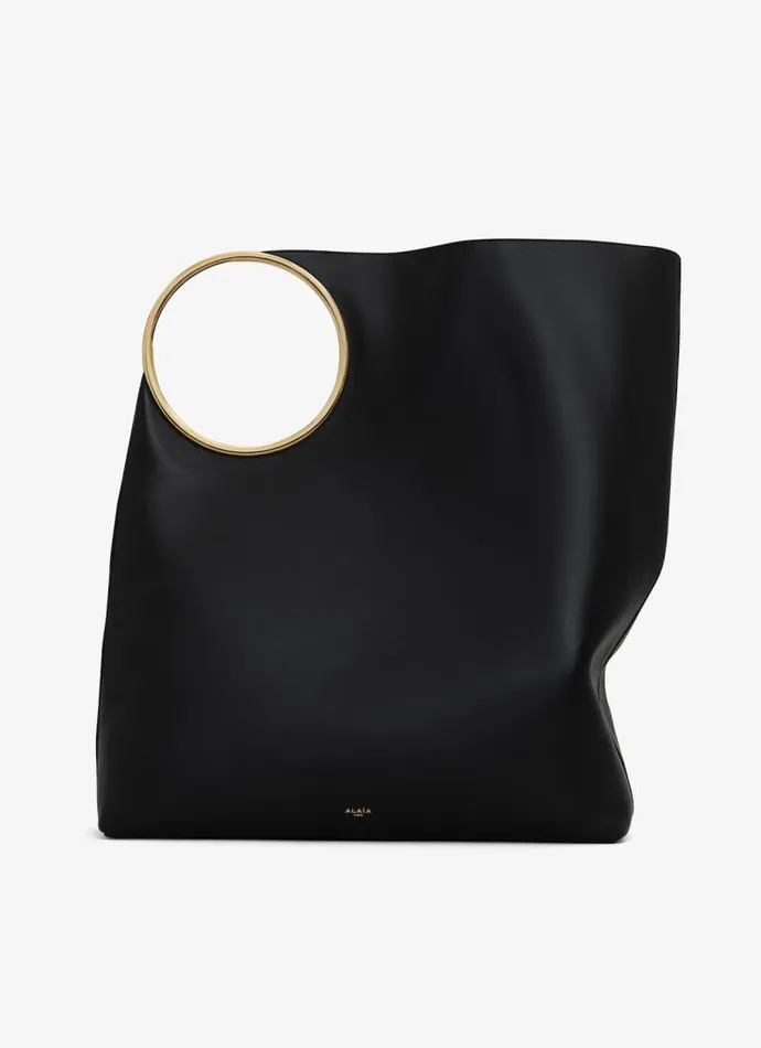 Alaa CrossBody Bags RING XL TOTE BAG IN SMOOTH CALFSKIN Black 8211 Women