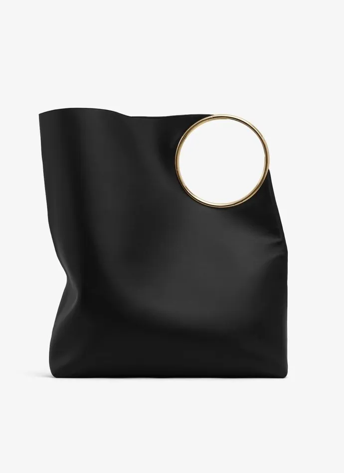 Alaa CrossBody Bags RING XL TOTE BAG IN SMOOTH CALFSKIN Black 8211 Women