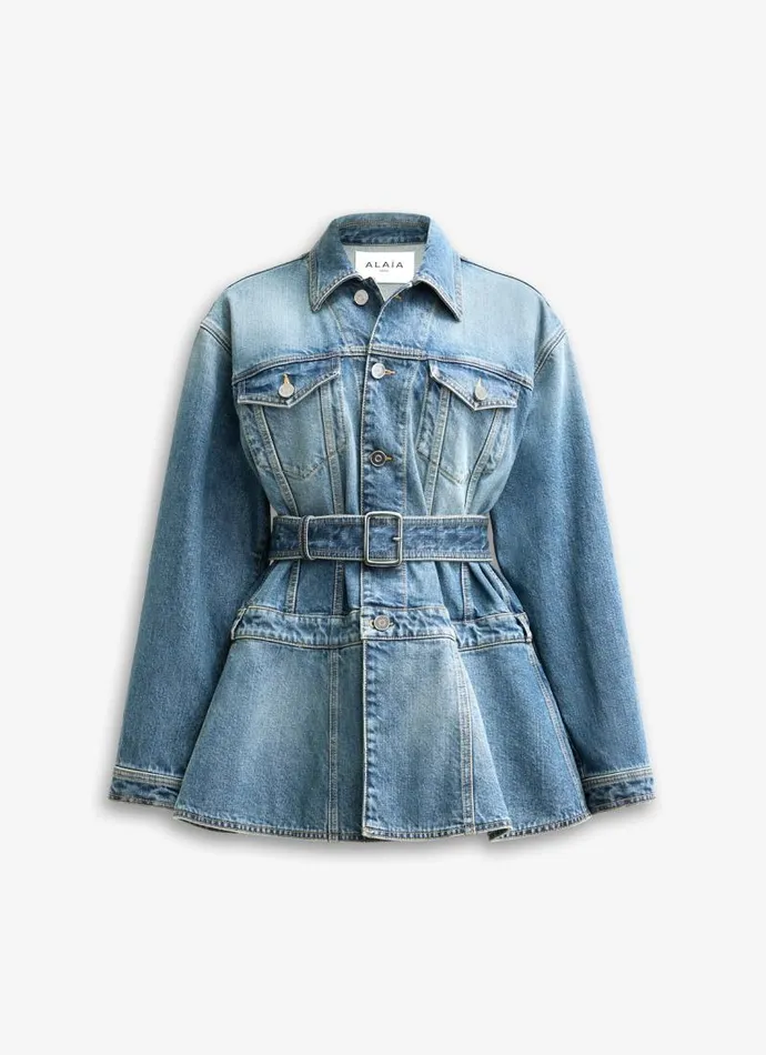 Alaa Denim DENIM PEPLUM JACKET Bleu Vintage 8211 Women