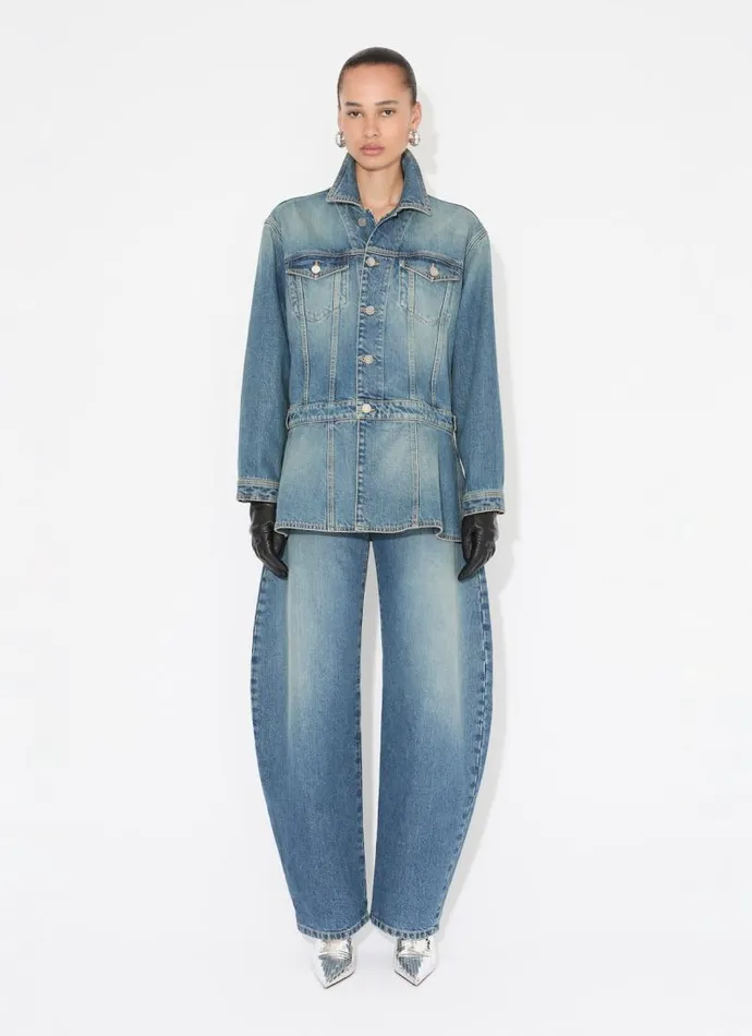 Alaa Denim DENIM PEPLUM JACKET Bleu Vintage 8211 Women Alaa Denim DENIM PEPLUM JACKET Bleu Vintage 8211 Women