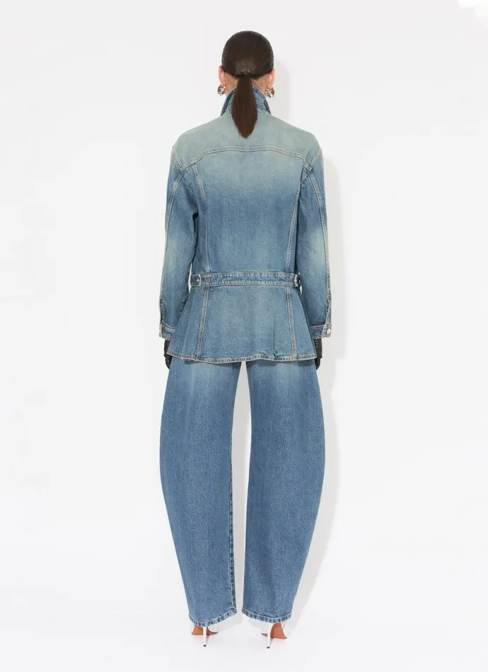 Alaa Denim DENIM PEPLUM JACKET Bleu Vintage 8211 Women Alaa Denim DENIM PEPLUM JACKET Bleu Vintage 8211 Women
