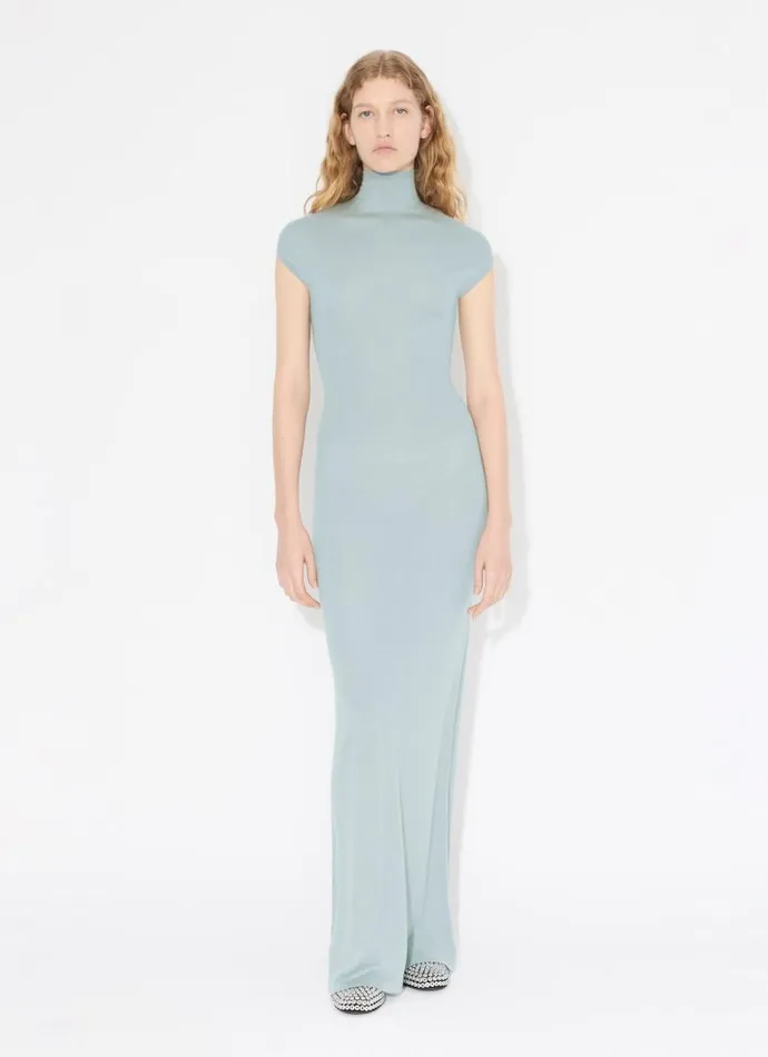 Alaa Dresses LONG CASHMERE DRESS Blue 8211 Women Alaa Dresses LONG CASHMERE DRESS Blue 8211 Women