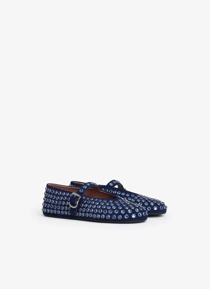 Alaa Flat Shoes STRASS BALLET FLATS Dark Blue 8211 Women Alaa Flat Shoes STRASS BALLET FLATS Dark Blue 8211 Women
