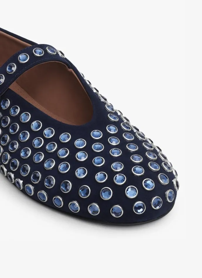 Alaa Flat Shoes STRASS BALLET FLATS Dark Blue 8211 Women Alaa Flat Shoes STRASS BALLET FLATS Dark Blue 8211 Women