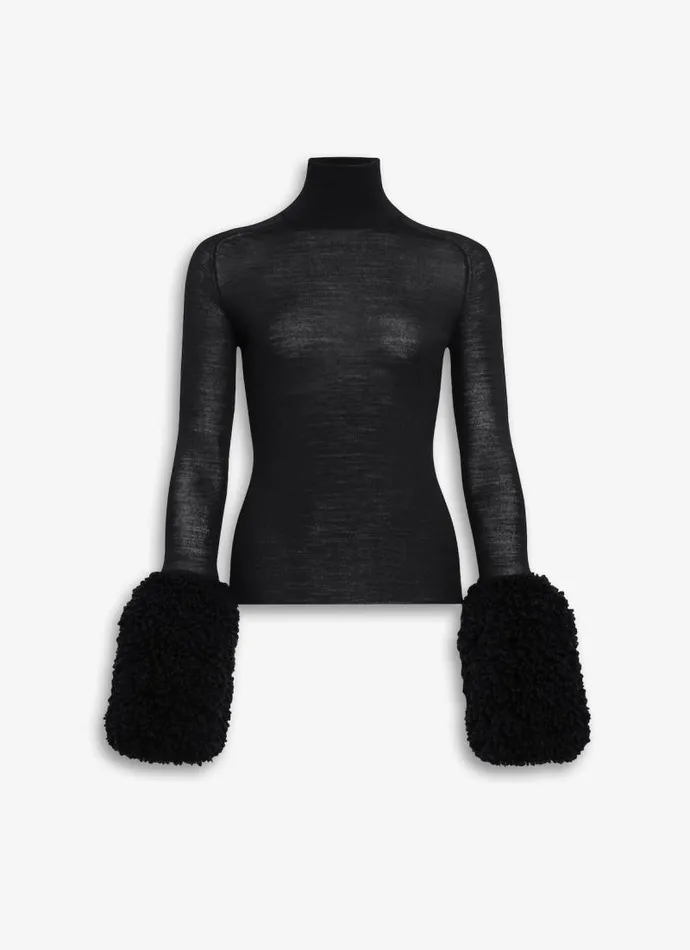 Alaa Jumpers and Cardigans BUBBLE CUFF KNIT TOP Black 8211 Women