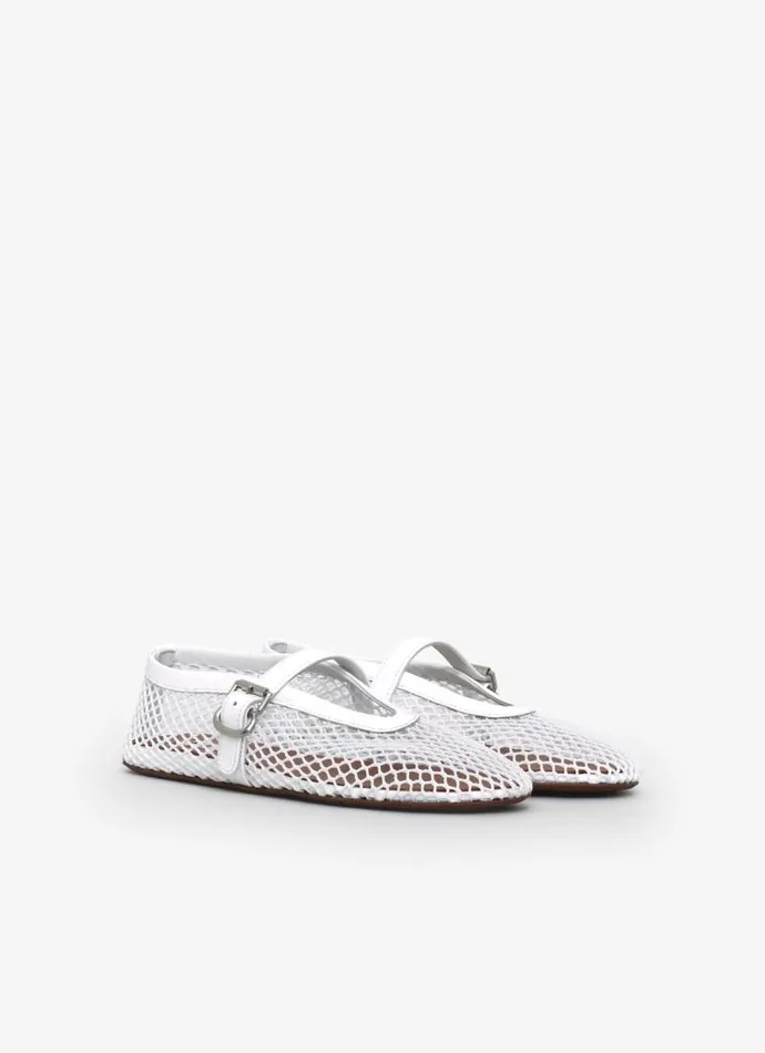 Alaa La Ballerine BALLET FLATS IN FISHNET White 8211 Women Alaa La Ballerine BALLET FLATS IN FISHNET White 8211 Women