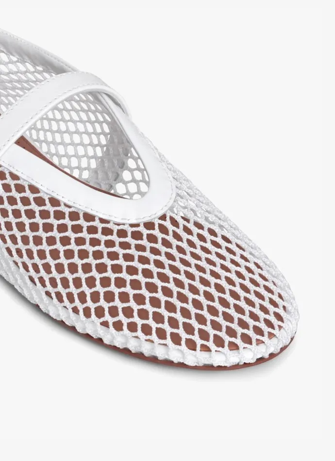 Alaa La Ballerine BALLET FLATS IN FISHNET White 8211 Women Alaa La Ballerine BALLET FLATS IN FISHNET White 8211 Women
