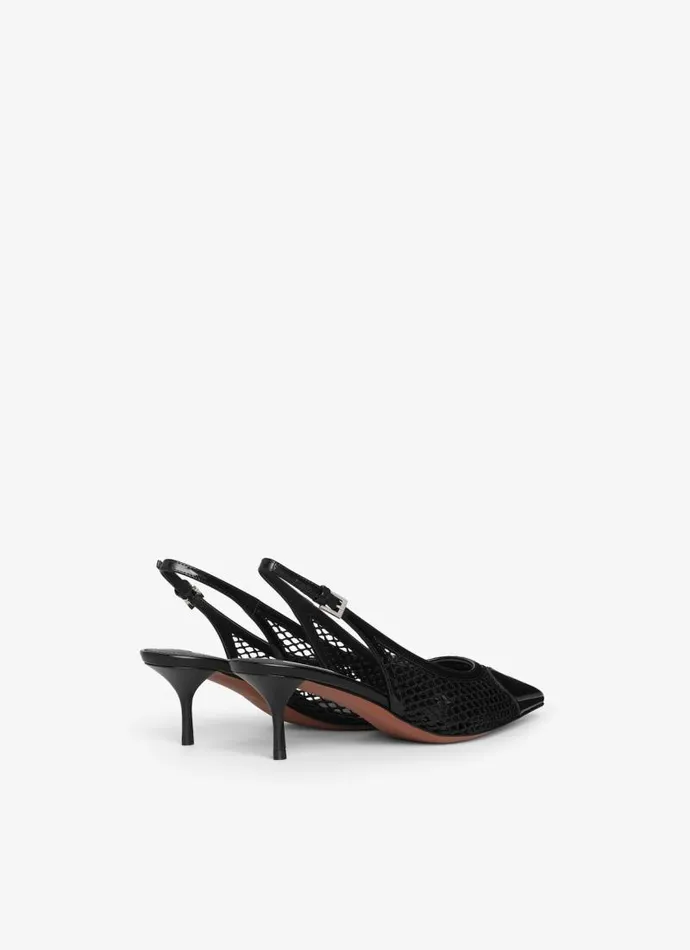 Alaa Le Cur LE CUR SLINGBACKS IN FISHNET Black 8211 Women Alaa Le Cur LE CUR SLINGBACKS IN FISHNET Black 8211 Women