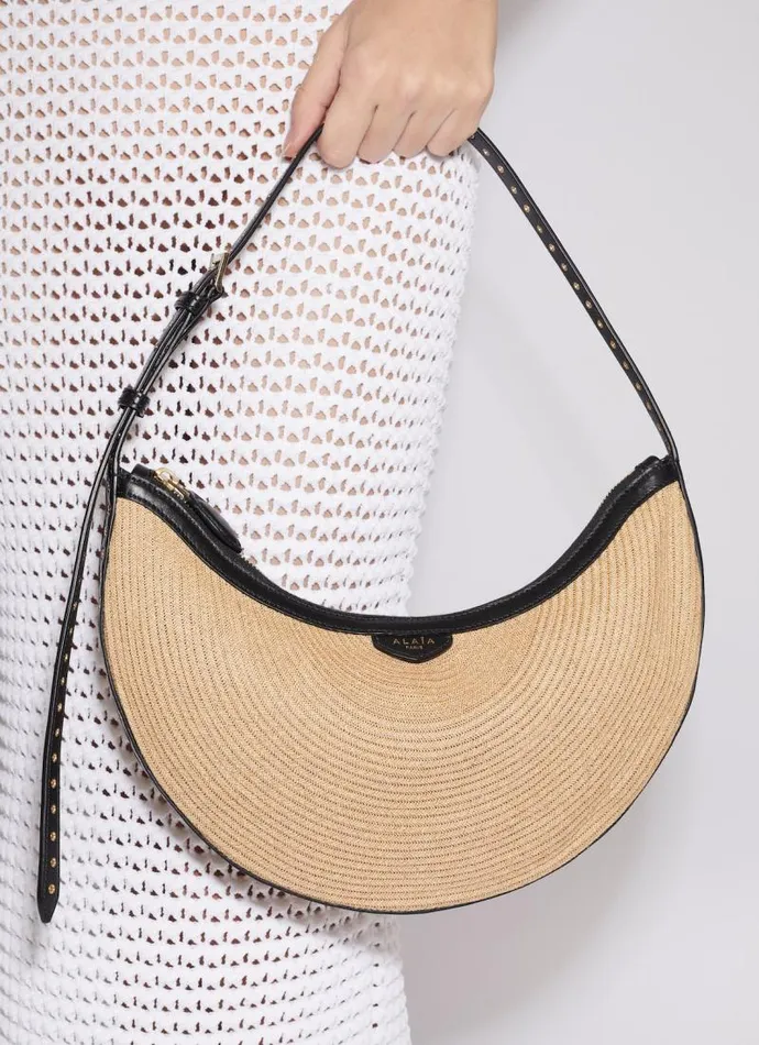 Alaa Mini Bags ONE PIECE DEMI LUNE BAG IN PAPER STRAW Natural 8211 Women