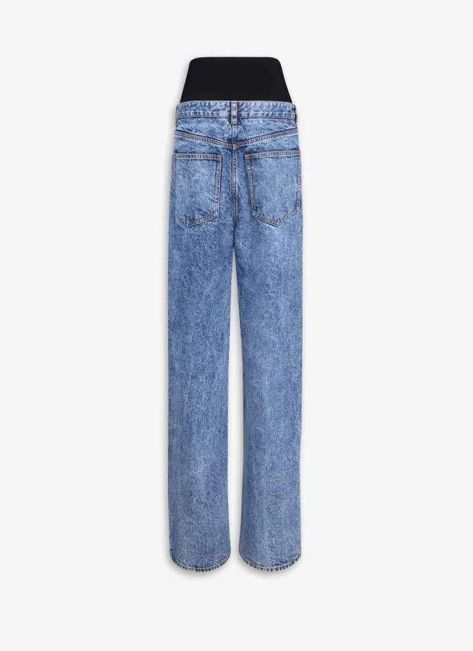 Alaa Pants and Shorts KNIT BAND JEANS IN SNOW DENIM Light Blue 8211 Women