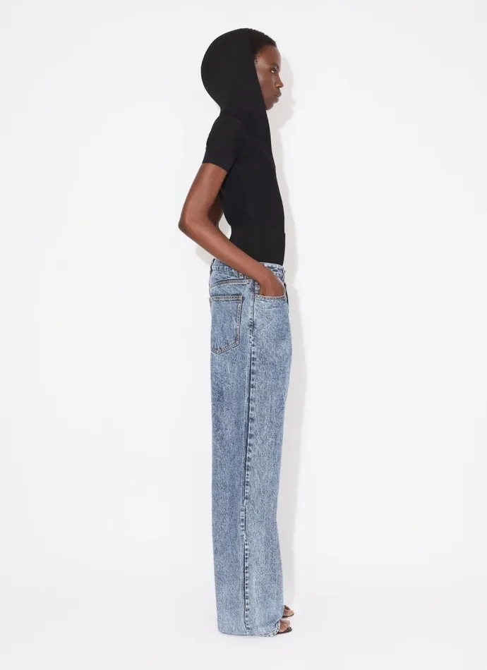 Alaa Pants and Shorts KNIT BAND JEANS IN SNOW DENIM Light Blue 8211 Women