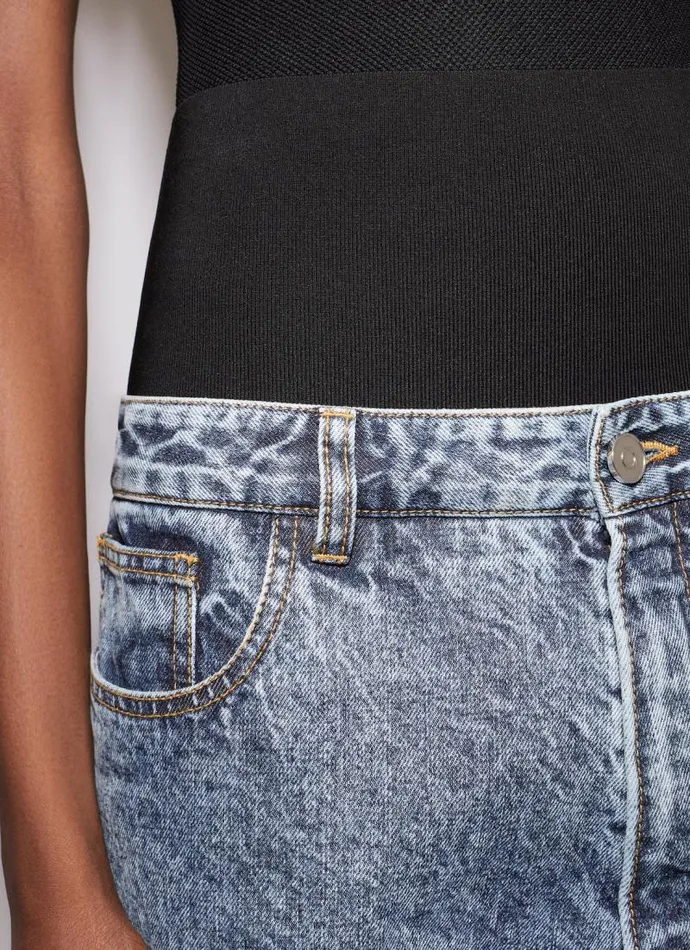 Alaa Pants and Shorts KNIT BAND JEANS IN SNOW DENIM Light Blue 8211 Women