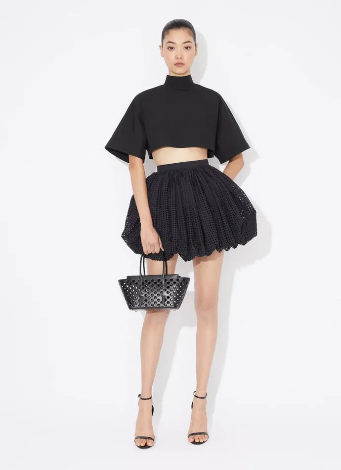 Alaa Tops and Shirts COTTON POPLIN HIGHNECK TOP Black 8211 Women Alaa Tops and Shirts COTTON POPLIN HIGHNECK TOP Black 8211 Women
