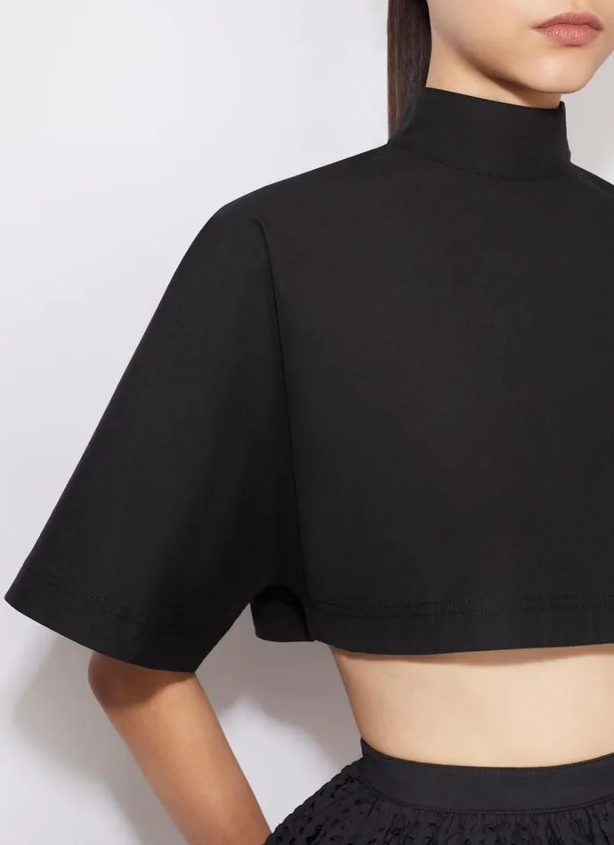 Alaa Tops and Shirts COTTON POPLIN HIGHNECK TOP Black 8211 Women Alaa Tops and Shirts COTTON POPLIN HIGHNECK TOP Black 8211 Women