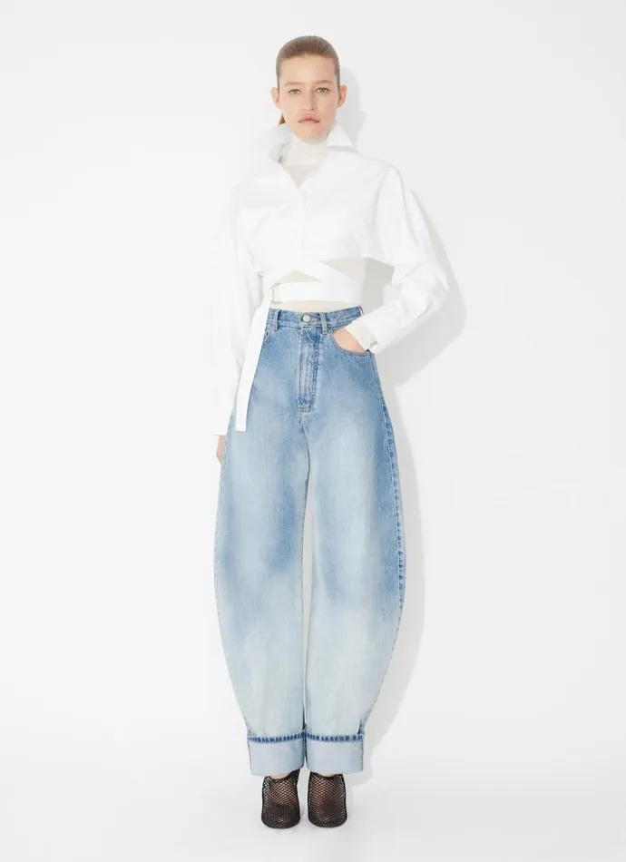 Alaa Tops and Shirts CROSS OVER SHIRT IN COTTON POPLIN White 8211 Women