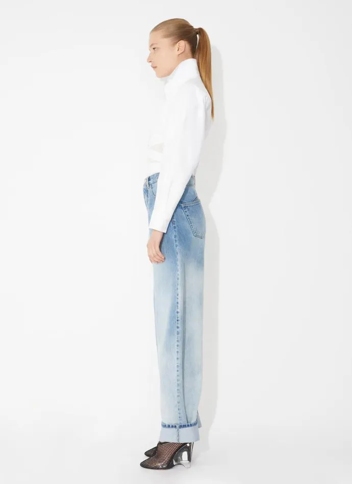 Alaa Tops and Shirts CROSS OVER SHIRT IN COTTON POPLIN White 8211 Women