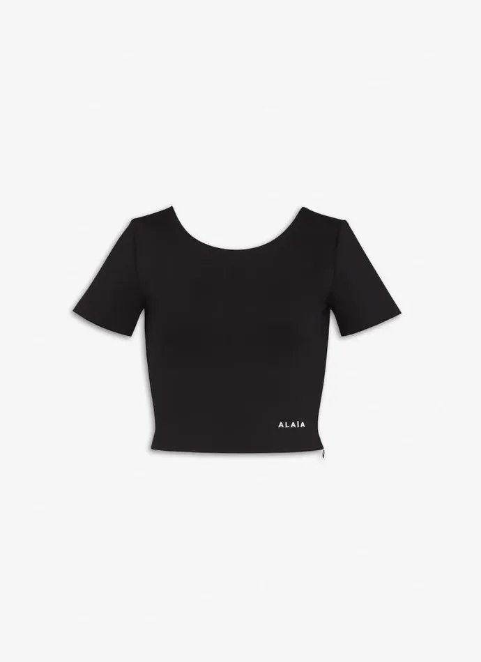 Alaa Tops and Shirts FITTED TSHIRT IN SCULPTING JERSEY Black 8211 Women