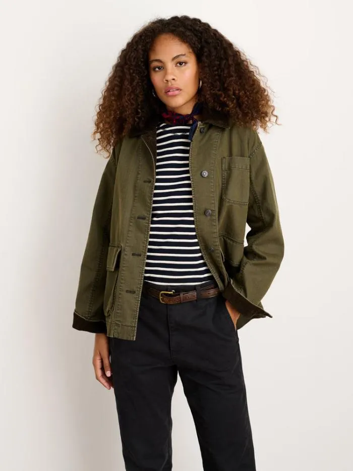 Alex Mill Jackets Outerwear Mel Jacket In Herringbone Cotton Military Olive 8211 Women