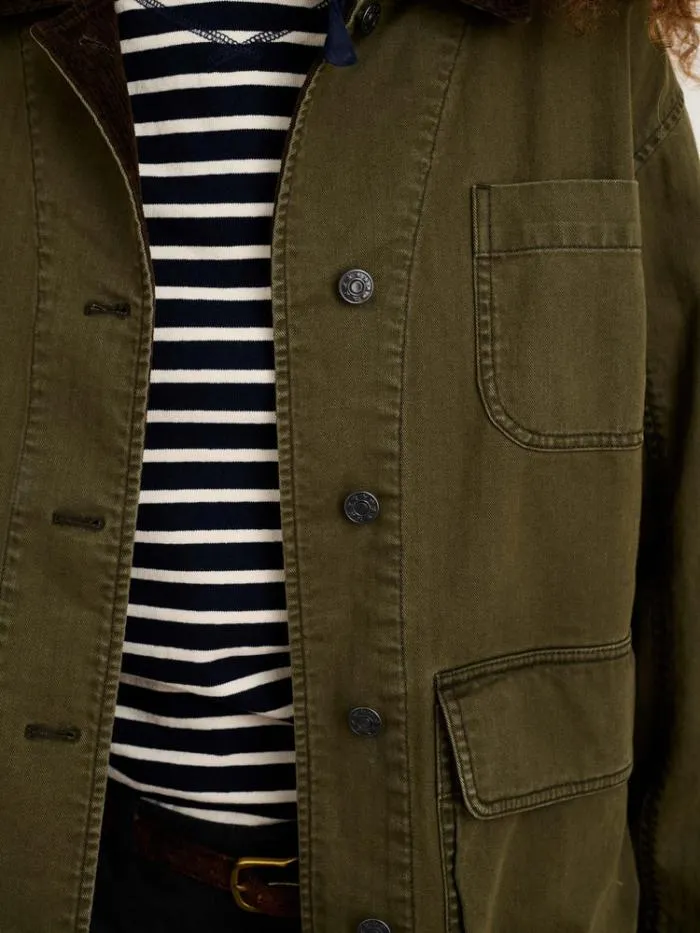 Alex Mill Jackets Outerwear Mel Jacket In Herringbone Cotton Military Olive 8211 Women