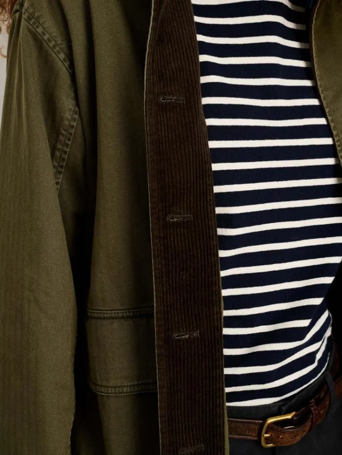 Alex Mill Jackets Outerwear Mel Jacket In Herringbone Cotton Military Olive 8211 Women