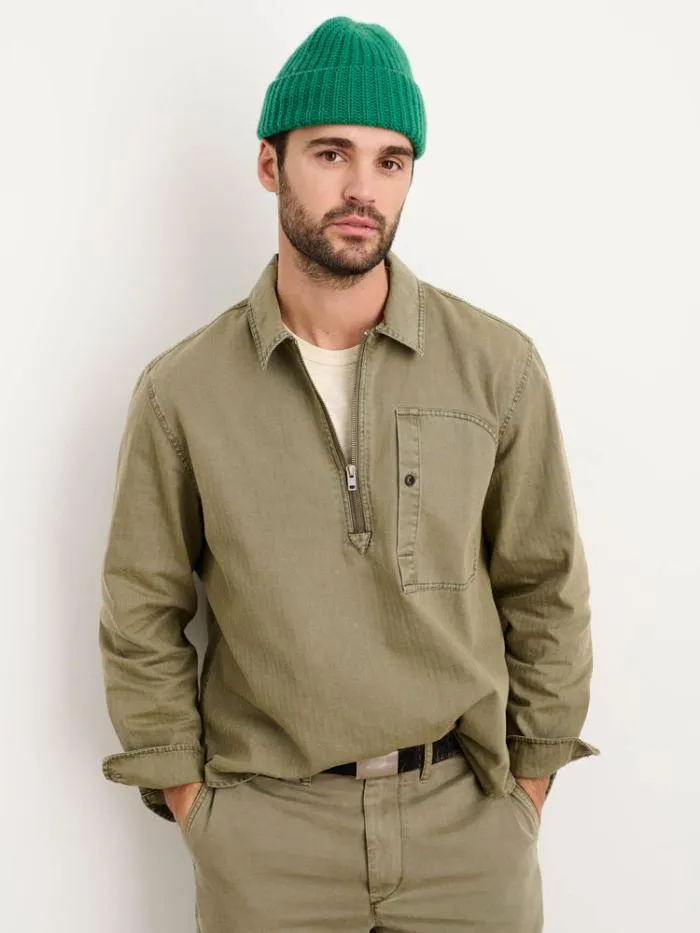 Alex Mill Shirts Ryder Popover In Cotton Herringbone Faded Olive 8211 Men