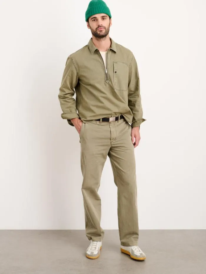 Alex Mill Shirts Ryder Popover In Cotton Herringbone Faded Olive 8211 Men