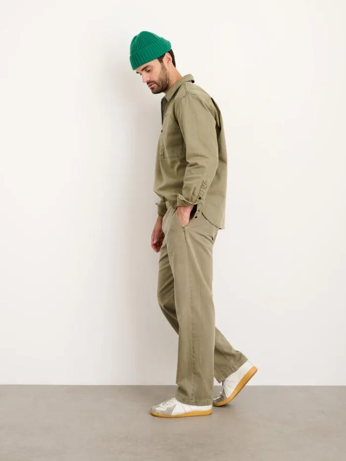 Alex Mill Shirts Ryder Popover In Cotton Herringbone Faded Olive 8211 Men