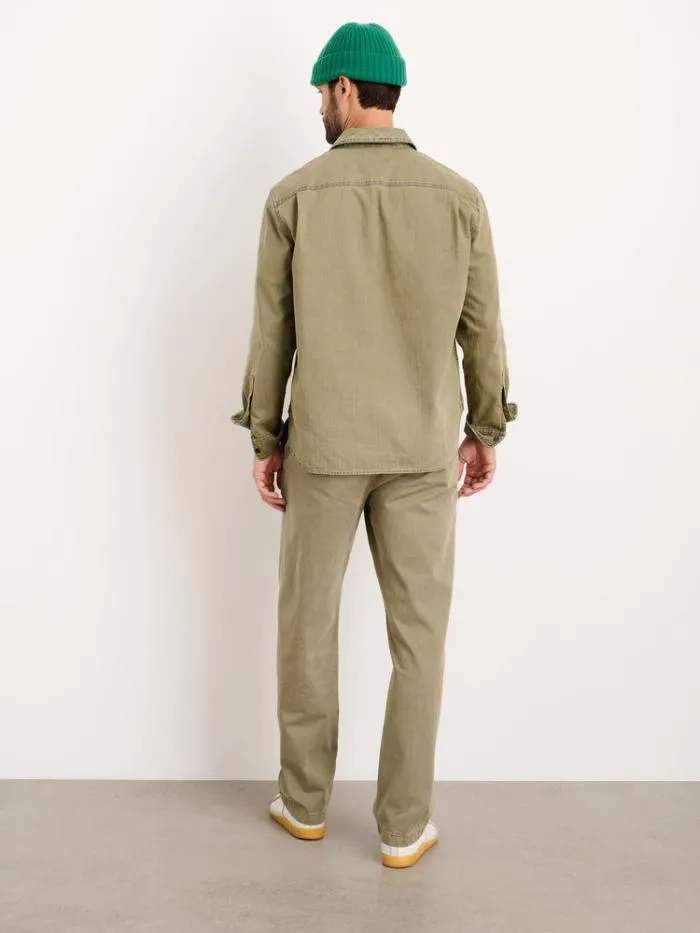 Alex Mill Shirts Ryder Popover In Cotton Herringbone Faded Olive 8211 Men