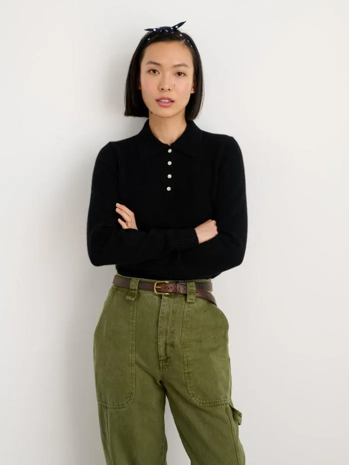 Alex Mill Sweaters Alice Polo In Cashmere Black 8211 Women