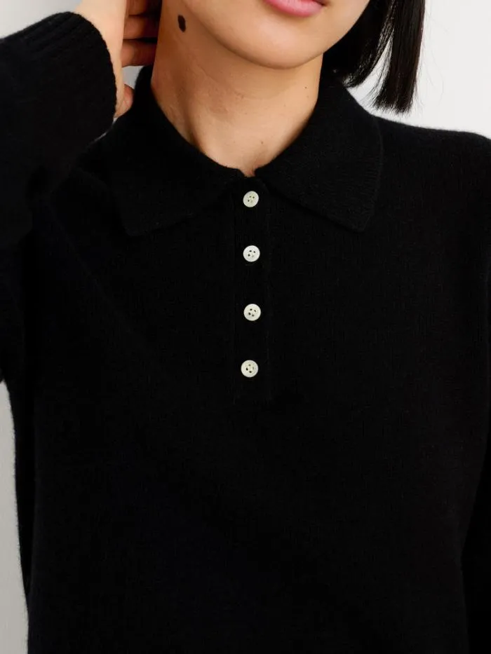 Alex Mill Sweaters Alice Polo In Cashmere Black 8211 Women