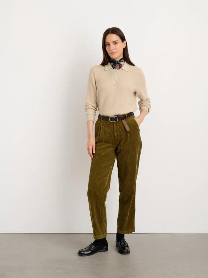 Alex Mill Sweaters Alice Polo Sweater In Cotton Driftwood 8211 Women