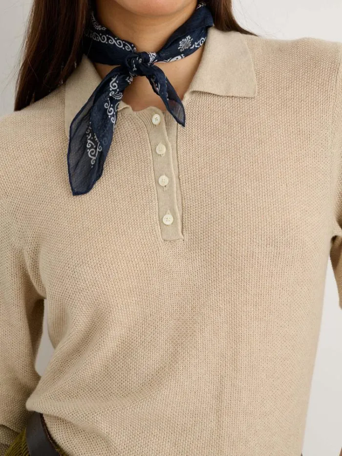 Alex Mill Sweaters Alice Polo Sweater In Cotton Driftwood 8211 Women