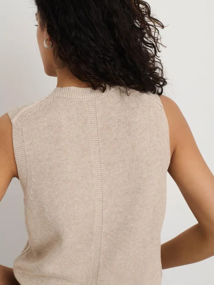 Alex Mill Sweaters Becca Embroidered Vest Oatmeal 8211 Women
